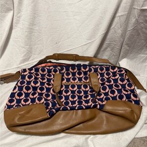 Stella & Dot The Jet Set Weekender Bag Fish Print